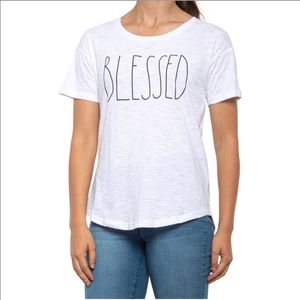 Rae Dunn BLESSED White T Shirt